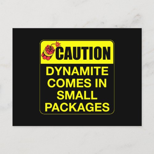 Caution Dynamite Comes In Small Packages Kids Postcard