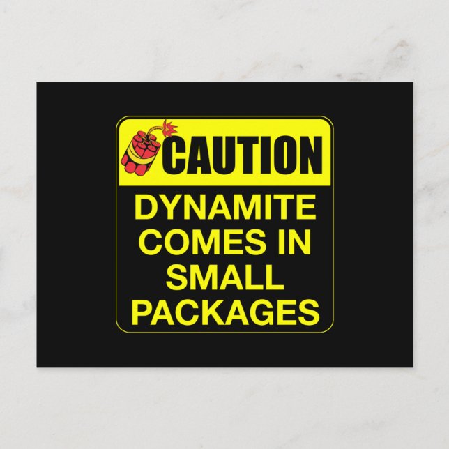 Caution Dynamite Comes In Small Packages Kids Postcard (Front)