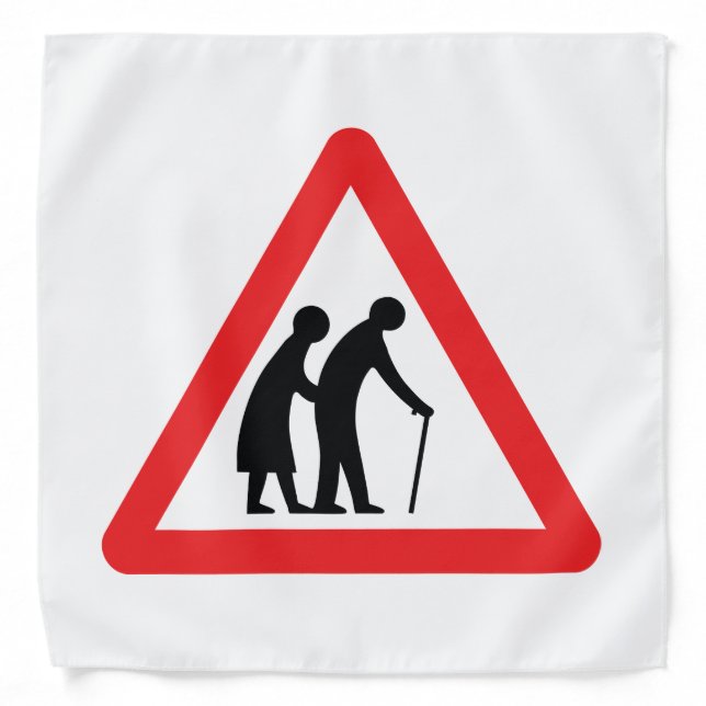 CAUTION Elderly People - UK Traffic Sign Bandana (Front)