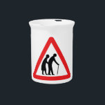 CAUTION Elderly People - UK Traffic Sign Beverage Pitcher<br><div class="desc">Funny Humorous Novelty CAUTION Elderly People - UK Traffic Sign.

Globe Trotters specializes in idiosyncratic imagery from around the globe. Here you will find unique Greeting Cards,  Postcards,  Posters,  Mousepads and more.</div>