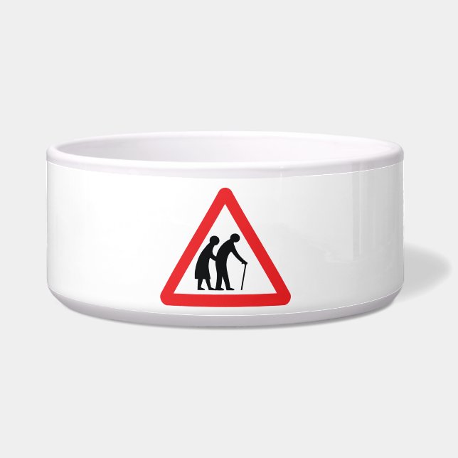 CAUTION Elderly People - UK Traffic Sign Bowl (Front)