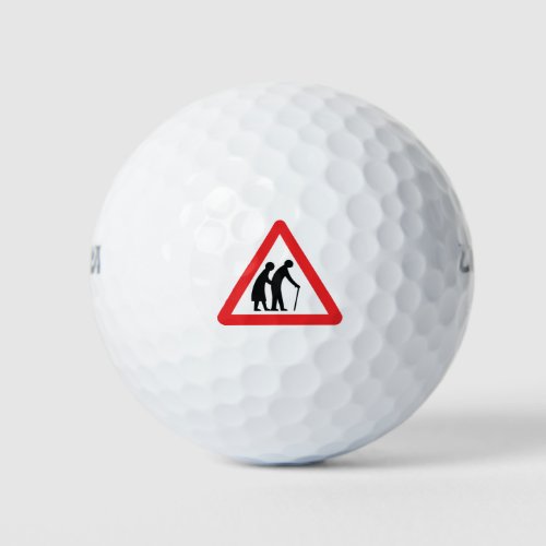 CAUTION Elderly People _ UK Traffic Sign Golf Balls