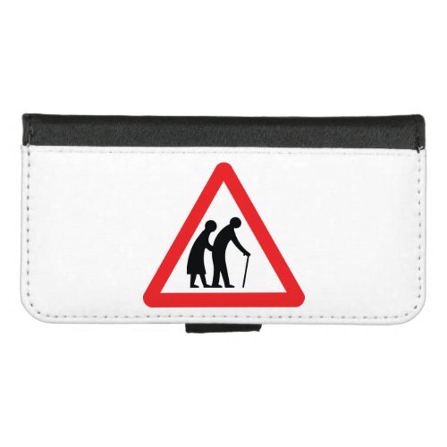 CAUTION Elderly People _ UK Traffic Sign iPhone 87 Wallet Case