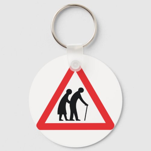 CAUTION Elderly People _ UK Traffic Sign Keychain