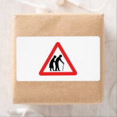 CAUTION Elderly People - UK Traffic Sign Label (Insitu)