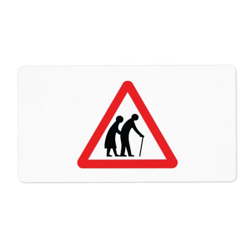 CAUTION Elderly People _ UK Traffic Sign Label