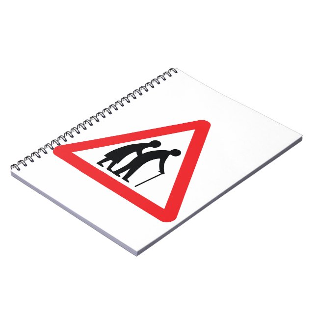 CAUTION Elderly People - UK Traffic Sign Notebook (Left Side)