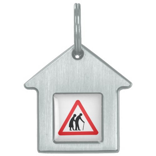 CAUTION Elderly People _ UK Traffic Sign Pet Name Tag