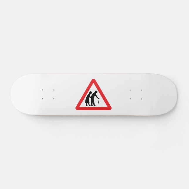 CAUTION Elderly People - UK Traffic Sign Skateboard Deck (Horz)