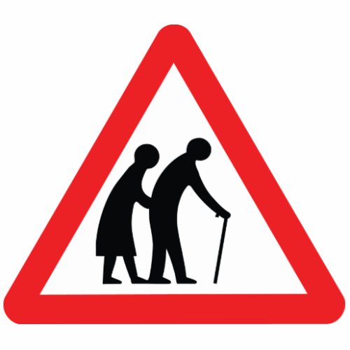 CAUTION Elderly People _ UK Traffic Sign Statuette