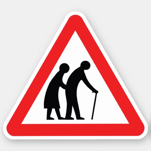 CAUTION Elderly People _ UK Traffic Sign Sticker