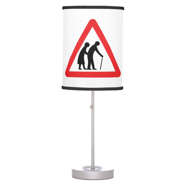 CAUTION Elderly People - UK Traffic Sign Table Lamp (Front)