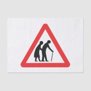 CAUTION Elderly People - UK Traffic Sign Tissue Paper