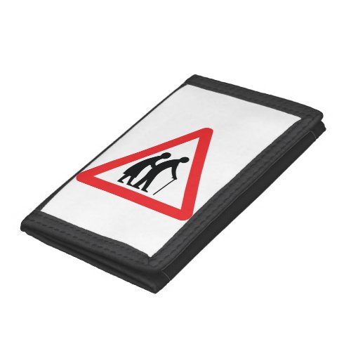 CAUTION Elderly People _ UK Traffic Sign Trifold Wallet