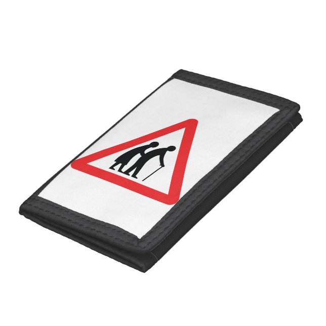 CAUTION Elderly People - UK Traffic Sign Trifold Wallet (Bottom)