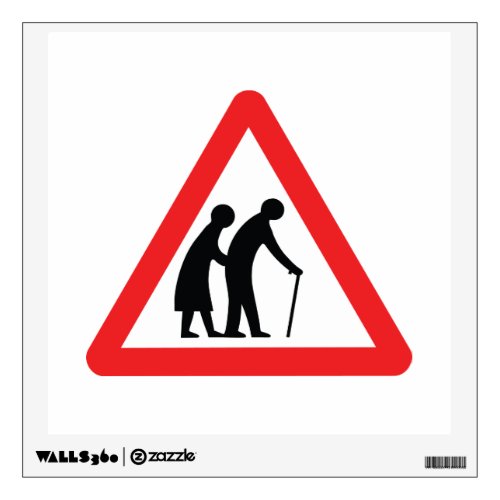 CAUTION Elderly People _ UK Traffic Sign Wall Sticker