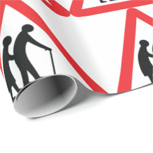 CAUTION Elderly People - UK Traffic Sign Wrapping Paper