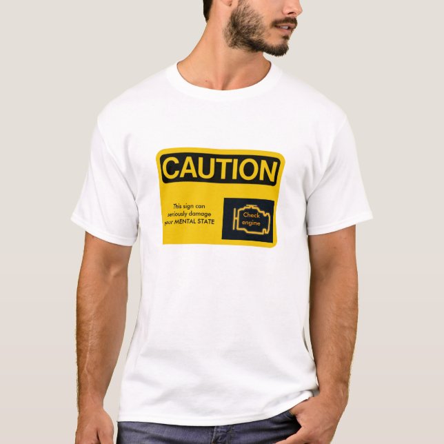 CAUTION Engine-Light, Check engine, T-Shirt (Front)