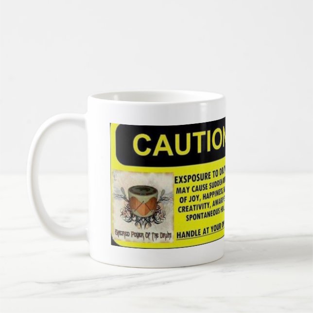Caution Exposure to Drumming Mug (Left)