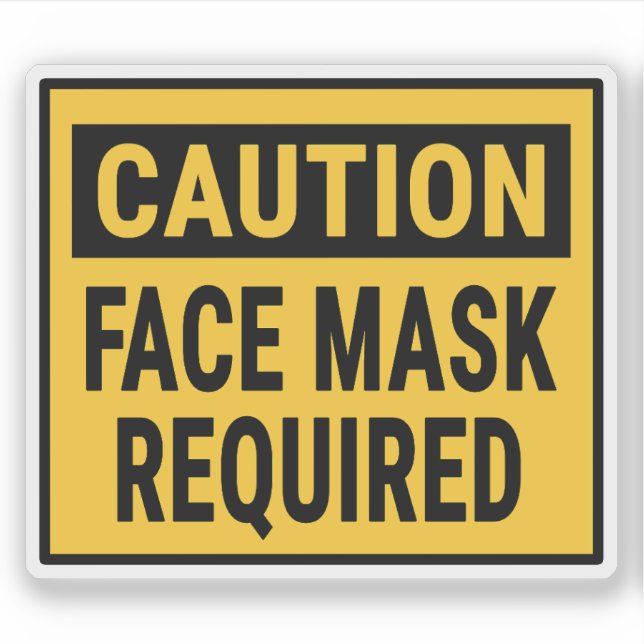 Caution Face Mask Required Sticker (Front)