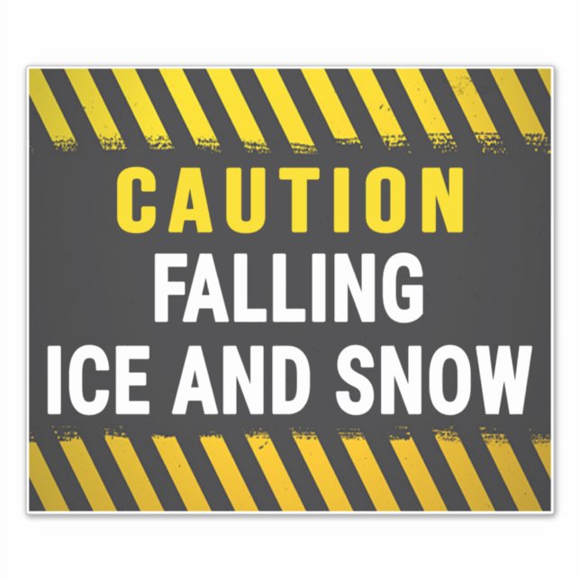 Caution Falling Ice And Snow Sticker (Front)