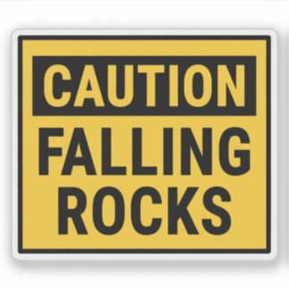 Caution Falling Rocks Sticker