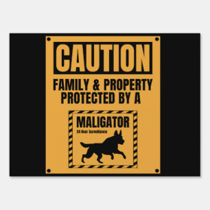 Caution Family Property Protected By Maligator  Sign