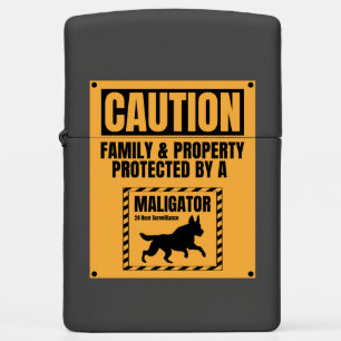 Caution Family Property Protected By Maligator Zippo Lighter