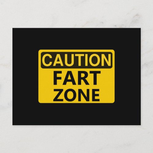 Caution Fart Zone Postcard