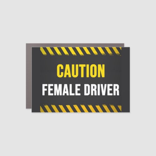 Caution Female Driver Car Magnet