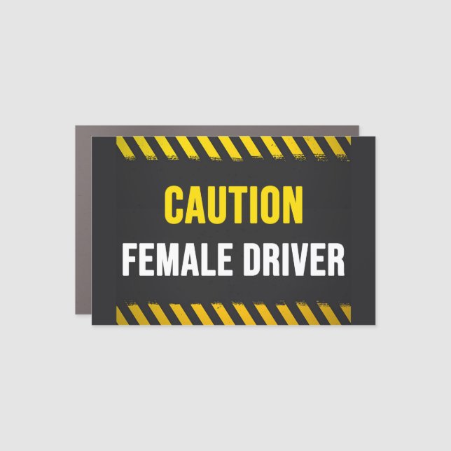 Caution Female Driver Car Magnet (Front)