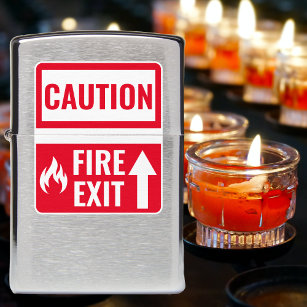 Caution Fire Exit Funny Zippo Lighter
