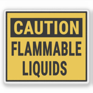 Caution Flammable Liquids Sticker