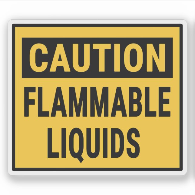 Caution Flammable Liquids Sticker (Front)