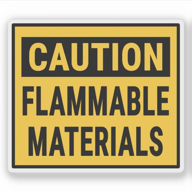 Caution Flammable Materials Sticker (Front)