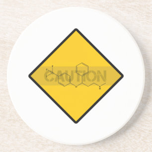 Caution: Fluoxetine Drink Coaster
