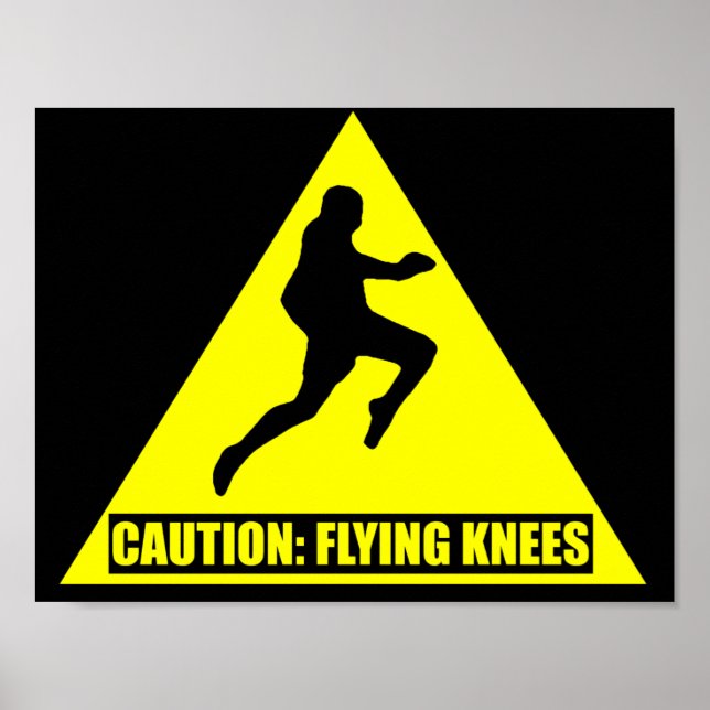 Caution: Flying Knees MMA/ Muay Thai Poster (Front)