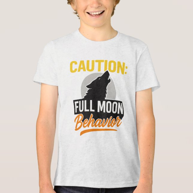 Caution Full Moon Behavior Shirt – Funny Werewolf  (Front)