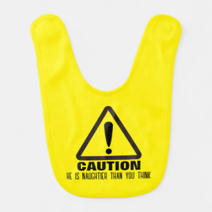 Caution! Funny Holiday Gift for baby Bib