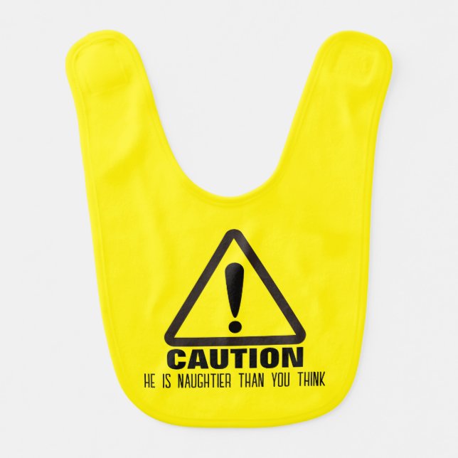 Caution! Funny Holiday Gift for baby | Bib (Front)