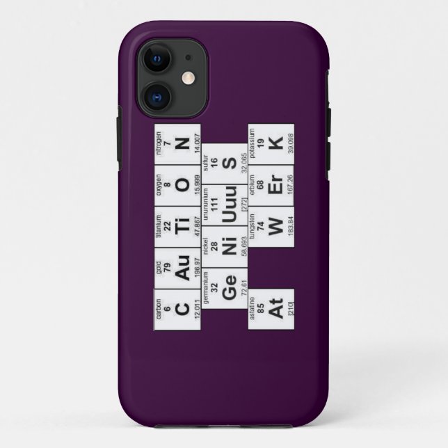 "CAuTiON GeNiUuuS At WErK" Case (Back)