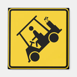 Caution Golf Cart Sign Magnet