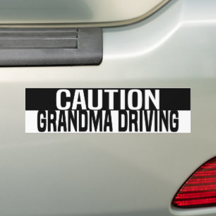caution Grandma Driving Bumper Sticker