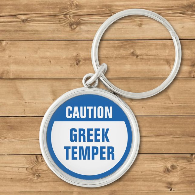 Caution Greek Temper Keychain (Creator Uploaded)