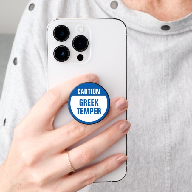 Caution Greek Temper PopSocket (Hand)