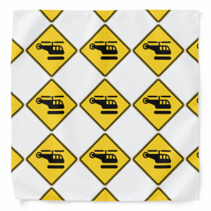 Caution Helicopter Sign Bandana