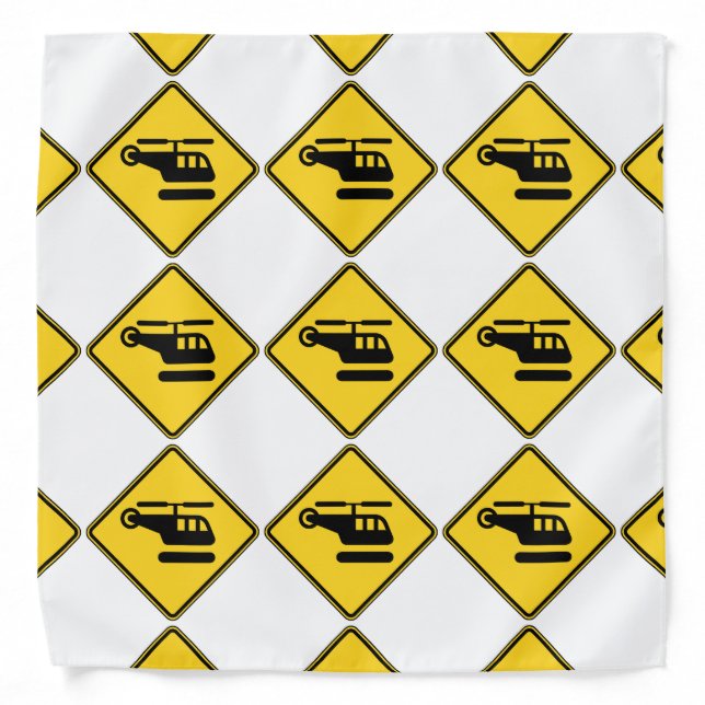 Caution Helicopter Sign Bandana (Front)
