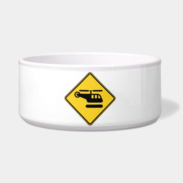 Caution Helicopter Sign Bowl (Front)