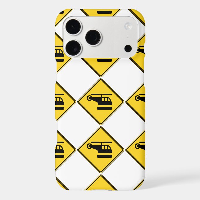 Caution Helicopter Sign Case-Mate iPhone Case (Back)