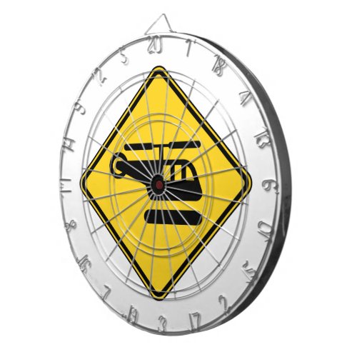 Caution Helicopter Sign Dartboard